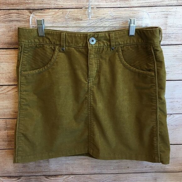 ATHLETA KALEIDOSCOPE CORDUROY SKIRT IN OLD GOLD - Picture 1 of 6